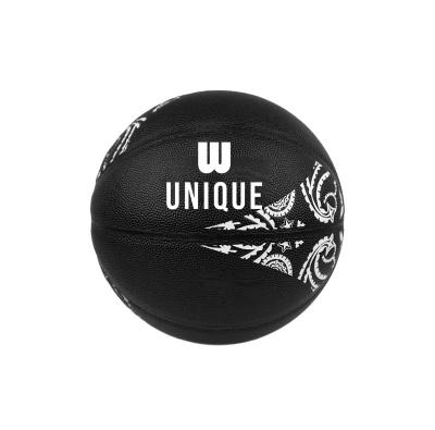 China Training use competitive price black basketball with printing beautiful size 7 ball for sale