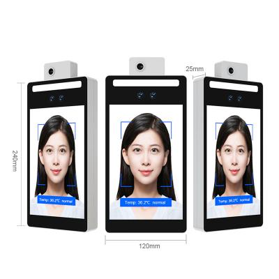 China Motion Detection 8 Inch AI High Security Access Control Attendance Body Temp Measurement Face Recognition Terminal for sale