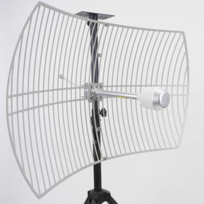 China Aluminum Alloy 1710Mhz-3800-Mhz 2*24dBi Grid High Gain Directional Aluminum Grid Parabolic Antenna for sale