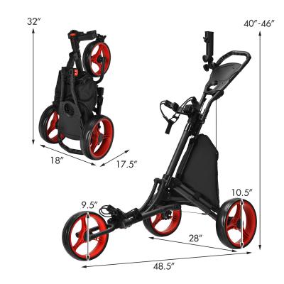 China Foldable Outdoor Sports Club Carts 3 Wheel Reciprocating Golf Cart For Sale 43cm*33cm*65cm for sale