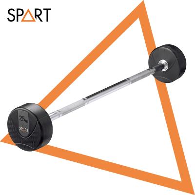 China Modern Hot Selling Force Training Weights Plates PU Barbell Weight Set Customized Logo Availabled for sale