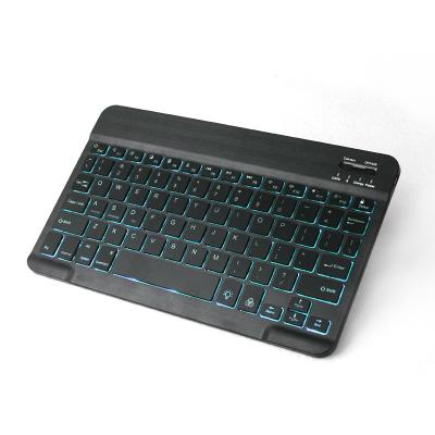 China Rechargeable Blue Color Wireless RGB Backlight Tooth Keyboard Notebook Tablets Laptop Coumpter Pad Keyboard for sale