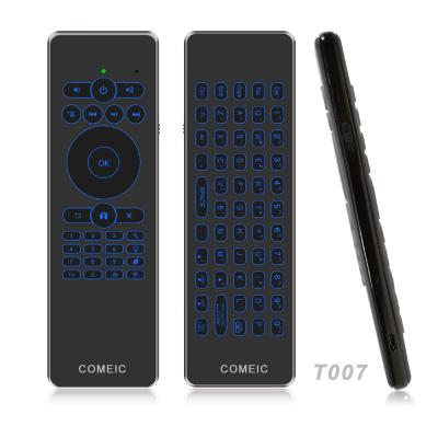 China NEWEST T007 TV/Air 2.4Ghz Smart TV Remote Control Smart TV Box Mouse Keyboard Remote Control For Android BOX Color Backlight Locks Rechargeable for sale