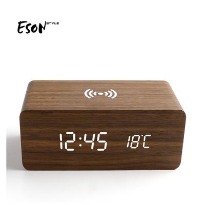 China Wireless Charger For Mobile Phone Eson Style Speaker Mini Wireless Charger Bluetooth Speaker Small Wooden Box Good Quality With Factory Price for sale