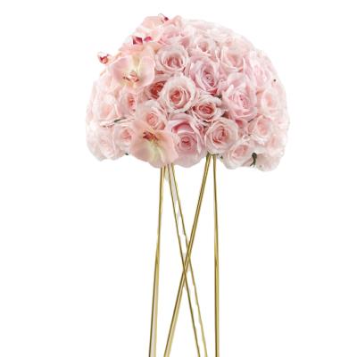 China Wedding Decoration Artificial Flower Ball Silk Table Runner Wedding Centerpieces for sale