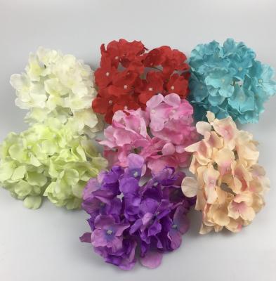 China Simulation and Realistic Artificial Flower Head SYB72702 Wedding Decoration DIY Supplier Flower Wall Cake Home Decor Fake Hydrangea Head for sale