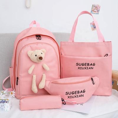 China Wholesale 4 Pcs Waterproof/Casual Outdoor Kids Backpacks Set Backpack Cute Kids Canvas School Bags For Teenagers for sale