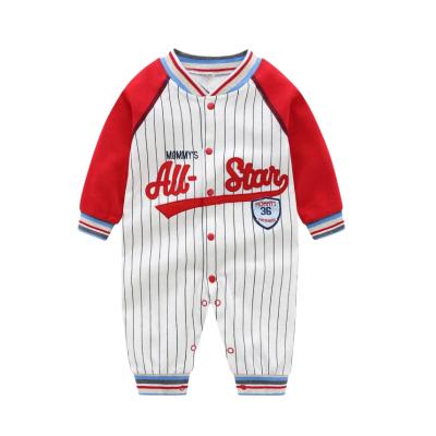 China 100% Baby Boys Cotton Wholesale Cotton Baseball Long Sleeve Bodysuit for sale