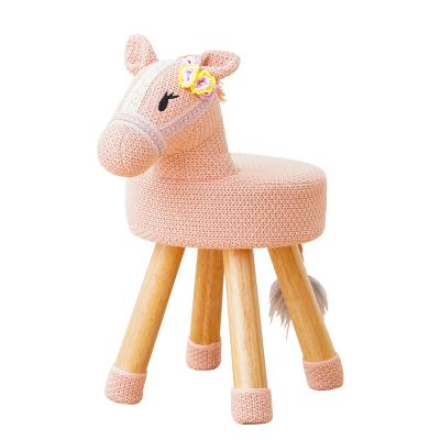 China 2021 Modern Children's Toy Furniture Small Horse Stools Animal Stools Children Cute Washable Fancy Various Chair Wooden Cover Animal Stools Chair Furniture Toy for sale