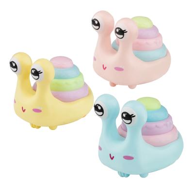 China Hot Selling Educational Plastic Baby Toys Cute Animal Power Toys Functional Press Snail Toy for sale