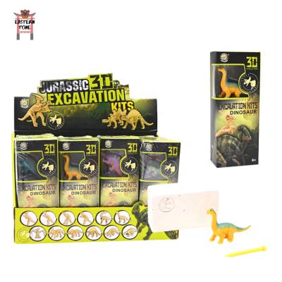 China Practice Dino Fossil Excavation DIY Kit For Kids Science Education Toys Plow Back 3D Skeleton Dinosaur DIY Toys For Boys Girls 12 Sets Per Box for sale