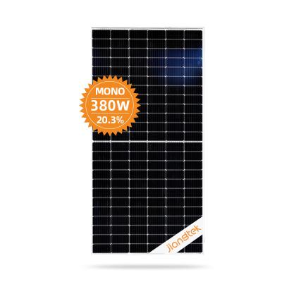 China JIANGTEK solar power system 380 watt solar panel for solar power system full solar cells black panel for office solar power system for sale