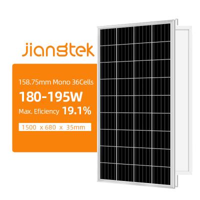 China JIANGTEK Solar Power System 180W 185W 190W 195W 36 Mono Full Cell PV Module 9BB Solar Panel With 20 Years Warranty for sale