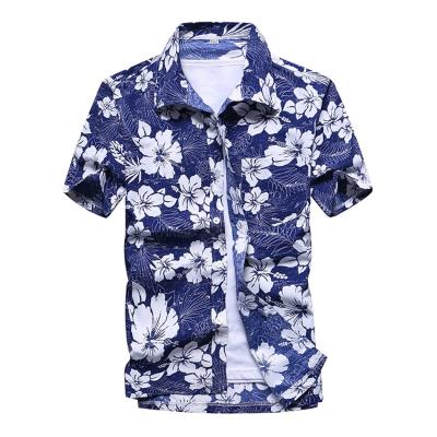 China Custom Fashion Men's Aloha Shirts Short Sleeve Plus Size Beach Hawaiian Shirt Anti-pilling Summer Men's Casual Colorful Printed Shirt for sale