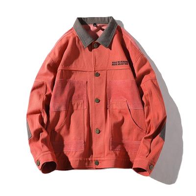 China Breathable Canvas Jacket Spliced ​​Japanese Corduroy Fabric Block Men Bomber Jacket Jacket for sale