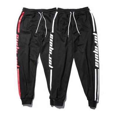 China Anti-pilling Joggers Sports Pants Side Printing Custom Long Drawstring Mens Track Pants for sale