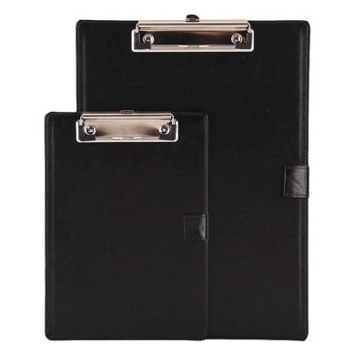 China A5 Size Bill Clip Board Custom Business Pu Leather Portable Paperweight Waterproof with Pen Holder for sale