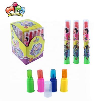 China Pen Shape Finger Toy Fruit Natural Funny Flavor Lollipop Mixed Hard Candy for sale