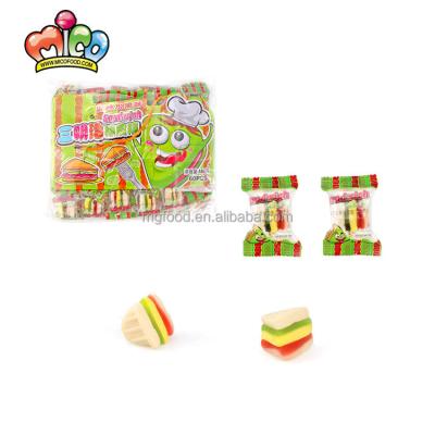 China Nutritious Fruit Flavor Triangle Sandwich Burger Soft Gummy Candy For Kids for sale