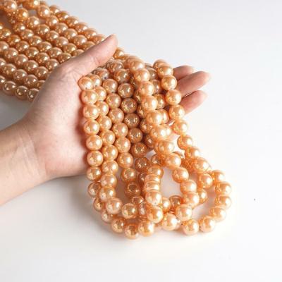 China Shiny Wholesale Custom Crystal Beads Strand Red Glass Amber Crystal Beads Wholesale for sale