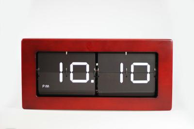 China Red Wooden Box  Peach Annatto Flip Down Clock for sale