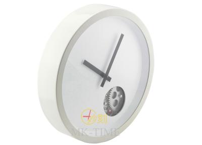 China Round 12 Inch Moving Gear Wall Clock With Eyes For Decoration .classical and good quality for sale