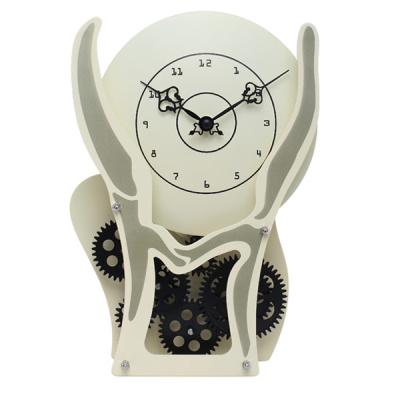 China Olympic Cream Battery Powered Gear Table Clock Contemporary For Festival for sale