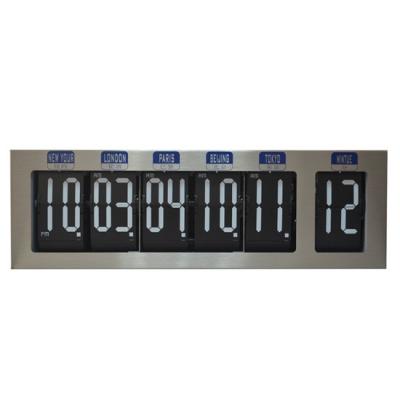 China Simple Rectangle Flip Down Clock With Multiple Time Zones For Airport for sale