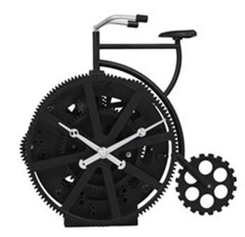 China New Black Bicycle Gear Table Clock , ABS Quartz Movemen Art Clock for sale