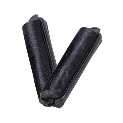 China 10PK Plastic Near Time 22 Mm Black Satin Silk Fabric Foam Hair Roller Curlers for sale