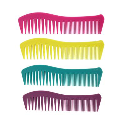 China Home Neon Curved Wide And Fine Tooth Private Label Plastic Wet And Dry Styling Comb for sale