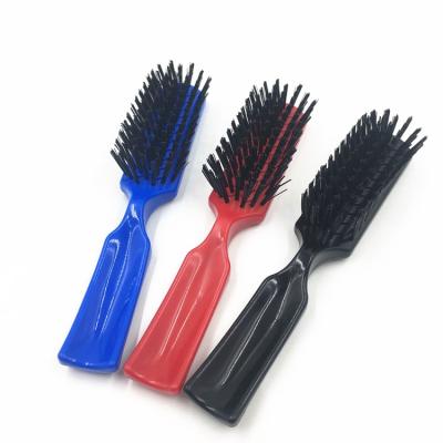 China Massage Hair Salon 7 Tier Flat Back Plastic Firm Stiffens Vent Brush for sale