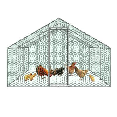 China Retail Professional Backyard Chicken Run Cage Large Metal Chicken Cage Wire Fencing Cage Pens Houses With Cover for sale