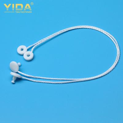 China Other High Quality Plastic White Round Button String Label Garment Hanging Tag Rope for sale