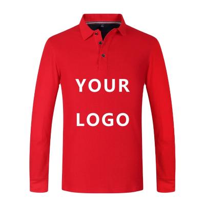 China 2022 Custom Blank Long Sleeve Cotton Polo Shirts Compressed 100% Free Design Embroidery And Printed Logo Leisure Sports For Men And Women for sale