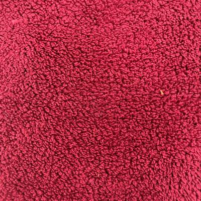 China Brushed Sueded Faux Fur Polyester Sherpa Solid Pile Fabric for sale