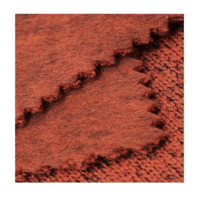 China Sueded Brushed Fashion Trend Hot Selling Blend Effect 280gsm Two Tone Solid Dyed Knitted Polyester Swearter Fleece Structure Fleece Fabric for sale