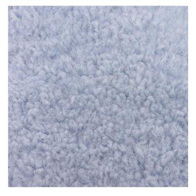 China Baby Blanket Sherpa Faux Fur Fabric Anti Static Solid Dyed Poly 100 GRS Poly PD Dyed Recycled Polyester Satin Woven Crepe 483gsm Free for sale