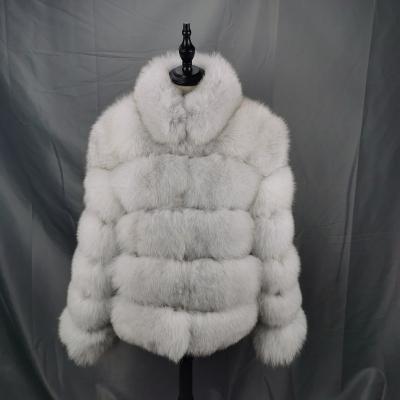 China Custom Warm Real Fur Jacket Women Fox Fur Jacket Wholesale Anti-Shrink Winter Jacket for sale