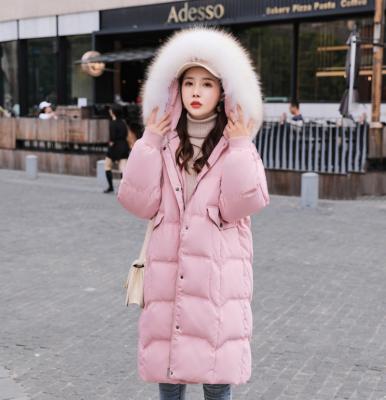 China Long Real Sustainable Fox Fur Down Jacket Hooded Winter Down Coat For Women for sale