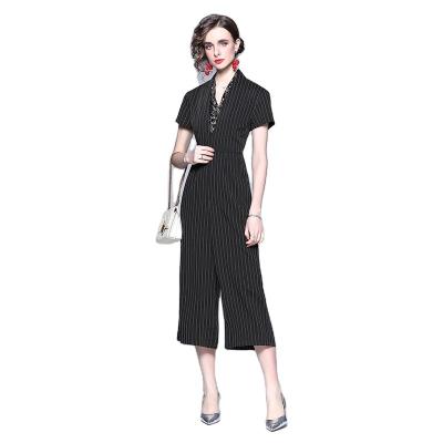 China 2022 Summer New British Style Striped Anti-Wrinkle Hand Beaded Straight Luxury Overalls DR6699089 for sale