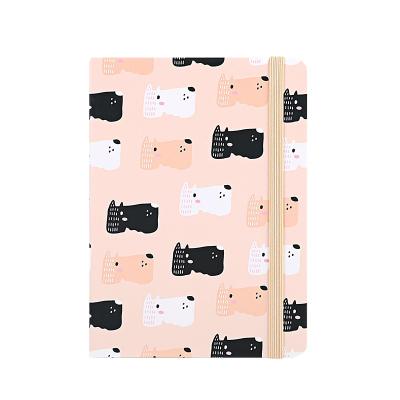 China Hot Selling Cute Cat School A5 Hardcover Notebook Custom Diary Weekly Planner Hardcover Notebook for sale