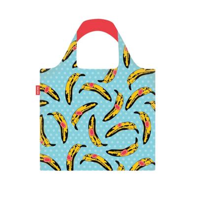 China Free Sample Promotional Eco - Friendly Polyester Fabric Handled Shopping Folding Bag for sale