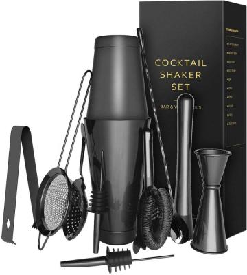 China Sustainable 11 Piece Cocktail Shaker Set Stainless Steel Bartender Kit - 18 & 28 oz Cocktail Shakers Set Cocktail Messy Person for sale