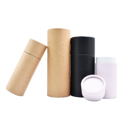 China Recyclable Cosmetic Packaging Recycled Kraft Paper Cardboard White Brown Black Paper Tube For Bottle for sale