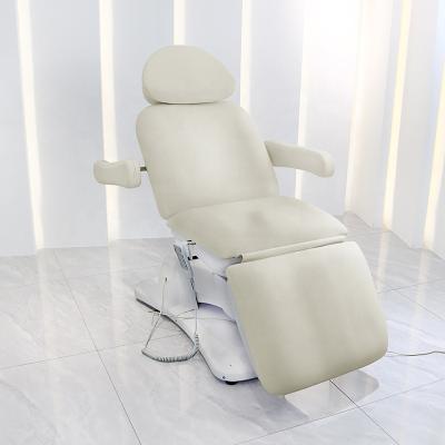 China Yimmi beauty salon furniture 3 motor white color massager facial treatment tables electric beauty chair bed for sale