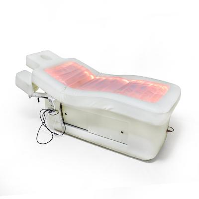 China Lash Tattoo Bed 2 Motor Electric Water Massage Beauty Salon Bed Full Facial Massage Spa Modern Heating Massage Tables Beds for sale