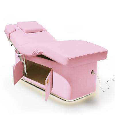 China Yimmi Beauty SPA Beauty Equipment 2 Motor Cabinet Bottom Cabinet Spa Facical Massage Treatment Table Modern Wooden Bed Electric Beauty Chair Bed for sale