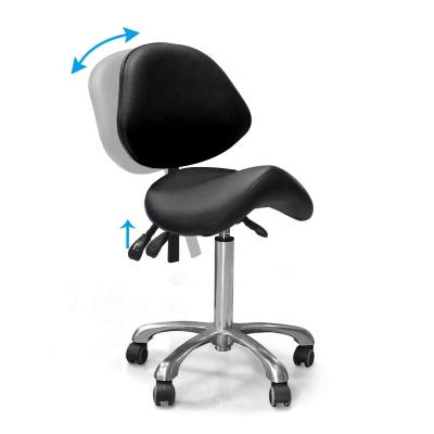 China Modern Ergonomic Medical Leather Salon Equipment PVC Saddle Design Black Yimmi Saddle Stool for sale