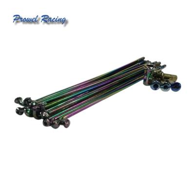 China SAE #steel Rainbow Color Motorcycle 1035 Spokes & Nipples 8g 9g 10g for sale